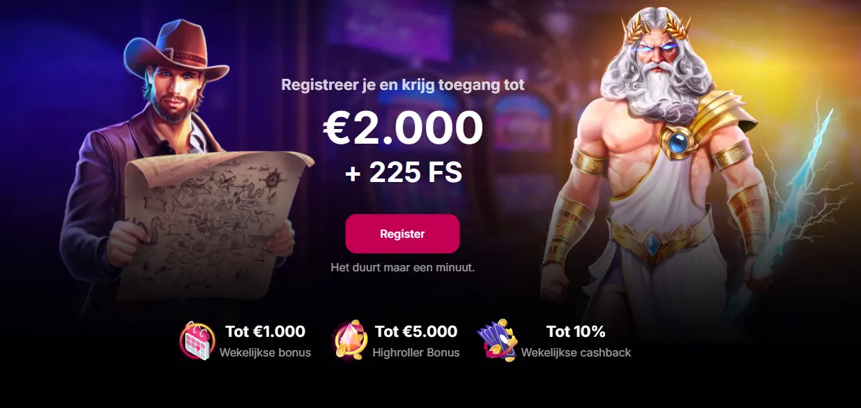 NV.Casino: drievoudig cadeau – €2.000 en 225 gratis spins van de grootste club
